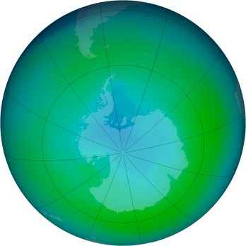 Antarctic ozone map for 1998-01
